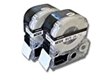 vhbw 2 x Cassetta nastro cartuccia 24mm compatibile con Epson LabelWorks LW-1000P, LW-600P sostituisce LC-6WBN, SS24KW.