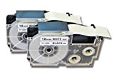 vhbw 2x cassetta nastro compatibile con Casio KL-G2, KL-750E, KL-780, KL-820, KL-8100, KL-8200, KL-C500 etichettatrice 18mm nero su bianco