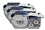 vhbw 3 x Cartucce a cassetta 12mm compatibile con Casio CW-L300, KL-100E, KL-120, KL-1500, KL-200E, KL-300 sostituisce Casio XR-12WE1, XR-12WE.