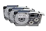 vhbw 3x cassetta nastro compatibile con Casio KL-G2, KL-750E, KL-780, KL-820, KL-8100, KL-8200, KL-C500 etichettatrice 9 mm nero su bianco