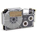 vhbw Cassetta nastro cartuccia 12mm per Casio KL-130, KL-200, KL-2000, KL-200E, KL-7200, KL-7400, KL-G2, KL-HD1 come XR-12GD, XR-12GD1.