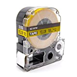 vhbw Cassetta nastro cartuccia 18mm giallo compatibile con Epson LabelWorks LW-1000P, LW-600P sostituisce LC-5YBW, SC18YW.