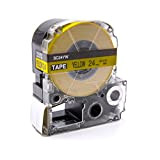 vhbw Cassetta nastro cartuccia 24mm per Epson LabelWorks LW-1000P, LW-600P come LC-6YBW, SC24YW.