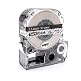 vhbw cassetta nastro compatibile con Epson LabelWorks LW-1000P, LW-600P etichettatrice 18 mm nero su trasparente