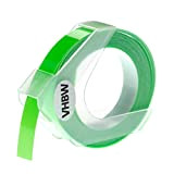 vhbw cassetta nastro per goffratura 3D compatibile con Dymo 1535, 1540, 1550, 1570, 1575 etichettatrice 9mm Bianco su Verde fluo
