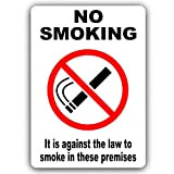 Vietato fumare È contro la legge fumare in questi locali cartello in metallo in alluminio bianco per ufficio negozio scuola ...