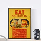 Vintage Poster Nacnic. Vintage Poster nutrizione. "Food Daily". formato A4