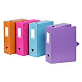 Viquel 097716 – 49 Class Docs – Set di 4 scatole da archivio in polipropilene Retro di 100 mm colori assortiti