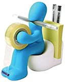 Voarge Nastro WC con seduta, dotato di graffette e nastro trasparente, portaoggetti multifunzione, porta cancelleria (blu)
