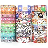 Voolcaoo Carino Animali Washi Tape Set - 24 Rotoli di Kawaii Pastello Nastro Adesivo decorativo per Fai da Te, Lavori ...