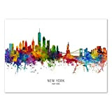 Wall Editions Art-Poster - New-York Skyline (Colored Version) - Michael Tompsett
