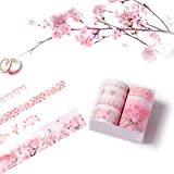 Washi Tape 7 Rools, nastro adesivo decorativo con fiori floreali, nastro adesivo decorativo per fai da te, lavori decorativi, confezioni ...