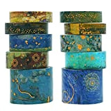 Washi Tape Sticker (Van Gogh Starry Sky), Van Gogh Washi Tape Set Vintage Aquarell Washi Masking Tape Set con pellicola ...