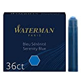 Waterman cartucce di inchiostro dimensione standard Serenity Blue (confezione da 36)