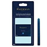 Waterman cartucce di inchiostro per penna stilografica | lunghe | blu serenità | 8 pezzi | confezione in blister