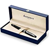 Waterman Expert penna roller con laccatura nera, finiture cromate, pennino sottile, confezione regalo