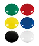 Westcott Confezione da 6 pezzi, 25 mm, rotondi, 1 bianco, nero, rosso, blu, giallo, verde, E-10815 00