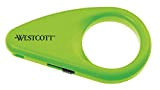 Westcott E-16473 00 Mini coltello per cartone con lame di sicurezza in ceramica, e protezione lame integrata, verde