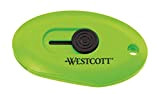 Westcott E-16474 00 Mini coltello per cartone con lame di sicurezza in ceramica, inserimento automatico, supporto magnetico integrato, verde