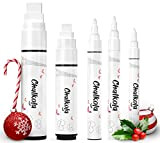White Chalk Pens - Variety Confezione da 5 pennarelli con 5 pennini. Utilizzato su lavagna, Windows, lavagna, caffè. Penna cancellabile ...
