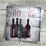 WHITE COTTON CARDS-Album Fotografico Realizzato a Mano, 80° Compleanno papà Vintage Wine 80° Compleanno, Colore: Bianco