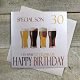 WHITE COTTON CARDS Code NBS30 Beers Special Son 30 It's Time To Celebrate Happy Birthday, Realizzato a Mano, Motivo: Biglietto ...