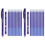 Winthai 2PCS Friction Erasable 0.5mm Gel Ink Pens + 20PCS Refills + 2PCS Eraser Sticks