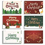 WKqifeil Set di 6 Pezzi Cartoline di Natale Assortite Cartone Animato Babbo Natale Auguri Messaggio Buon Natale E Felice Anno ...