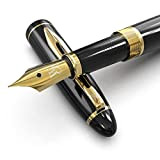 Wordsworth & Black Majesti Set di penne stilografiche, pennino medio, include 6 cartucce di inchiostro, convertitore di ricarica inchiostro, custodia ...