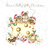 Wrendale Designs - Set di biglietti natalizi con scritta "Holly Jolly Christmas"