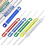 WUHEECOME 100 Pezzi Filing Strips Colorati con 100 Fascette Clip per File con Fibbia Clip Fisse per Documenti in Plastica ...