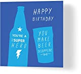 Wuzci Biglietto di compleanno "You Make Beer Disappear", 150 mm di lunghezza x 150 mm di larghezza