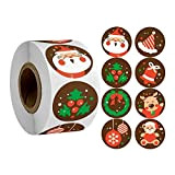 WYHM Natale Design 50-500 pz Cartoni Animati Merry Christmas Stickers 8 Designs Adesivi Rotondi Party Decor Decor Etichette Scrapbooking Cancelleria ...