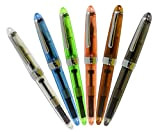 Xiaoyu 6pcs trasparente Jinhao 992 penna stilografica iridio in 6 colori, trasparente, blu, verde, grigio, marrone, arancio