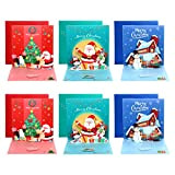 Xmas card Homo Trends 6PCS 3D Pop Up Cartoline di Natale Buon Anno Nuovo Carte Regalo Biglietti di Auguri per ...