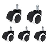 Xuniu 5 Pieces Chair Replacement Wheels,Universal Swivel Casters Mute Wheel for Office Home Chair