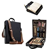 YALAER Writers Messenger Wood Box,Multi-Function Artist Tool And Brush Storage Box,Retro Portable Crossbody Messenger Bags for Sketchers & Writers (Color ...