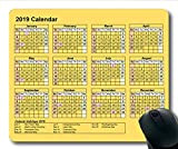 Yanteng 2019 Calendario Mouse Pad Design, Calendario USA Tappetini Mouse da Gioco, Calendario 2019 con i Dettagli di Vacanza