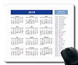 Yanteng 2019 Calendario Mouse Pad Personalizzato, Calendario da Muro Mouse Pad da Gioco, Calendario pianificatore 2019 con Dettagli FESTIVITÀ
