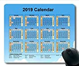 Yanteng 2019 Calendario Tappetino per Il Mouse, Calendario Mesi Mouse Pad di Gioco, Calendario 2019 con i Dettagli delle FESTIVITÀ