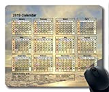 Yanteng Calendario 2019 con tappetini per Le Vacanze Importanti, Tappetino per Mouse, Cielo Stellato Tappetino per Mouse da Gioco