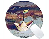 Yanteng Tappetino per Mouse Rotondo con Bordo di Chiusura, temi di Viaggio Tappetini per Mouse Rotondi Personalizzati con Gioco Rettangolare