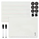 YOTINO 2 Whiteboard A4 - Impara lavagna per bambini portatile bifacciale + 8 adesivi magnetici + 2 clip per penna ...