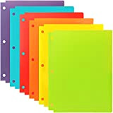 Youngever 12 Pacchi Cartelle di Plastica A4 con Foro, Cartella a Due Tasche, Two Pocket Folder with Hole (Rainbow)