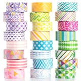 YUBBAEX Washi Tape Pastello nastro decorativo per fai da te, artigianato, confezioni regalo, accessori per scrapbooking (mini grafica 24 rotoli)