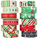 YUBBAEX Washi Tape Set 12 Rotoli Natale Tape decorative colorati Masking Tape Set Nastri Washi mascheratura per decoratori fai da ...