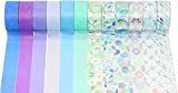YUBX Blu Washi Tape Set VSCO Foil Nastro Decorativo per Fai da Te, diari proiettili, pianificatori, Scrapbooking, Confezioni (Blue Tone)