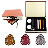 Yuccer Timbro Ceralacca, Vintage Seal Wax Kit Sigillo Ceralacca Stick di Cera with Gift Box (B Rose)