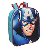 Zaino asilo Capitan America, Marvel, immagini in rilievo, 3D, borsa, scuola, Tempo Libero, Passeggio, 32 x 27 x 10 cm, ...