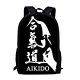 Zaino, Cool Aikido Print Zaino Classico Bookbag Casual Escursionismo Daypack Zaini Casual per Uomo Donna Elegante e Resistente